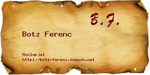 Botz Ferenc névjegykártya