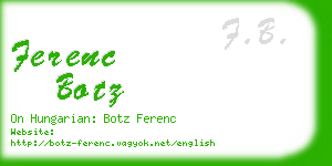 ferenc botz business card